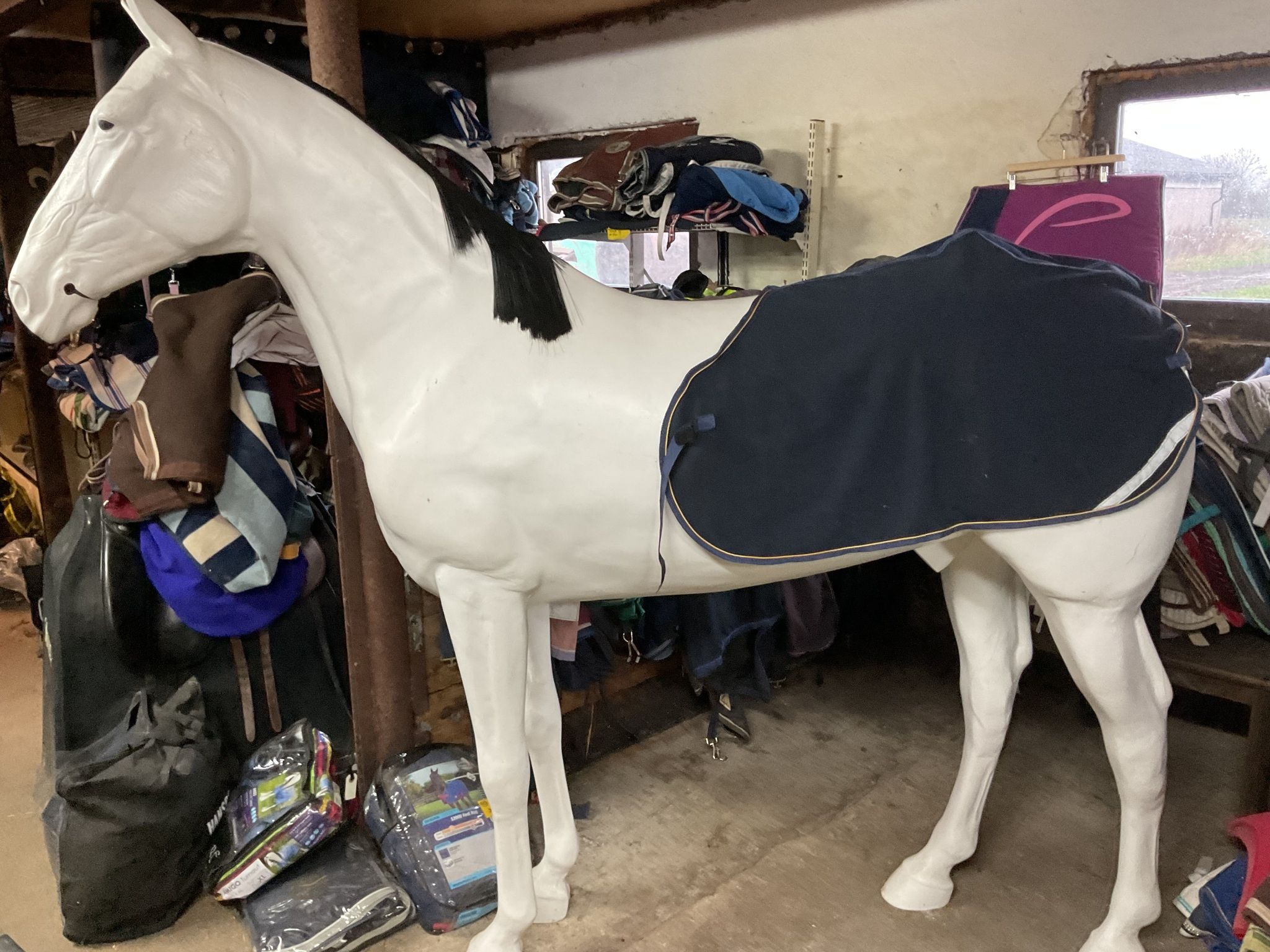Ländtäcke, fleece, blå,cob