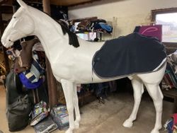 Ländtäcke, fleece, blå,cob