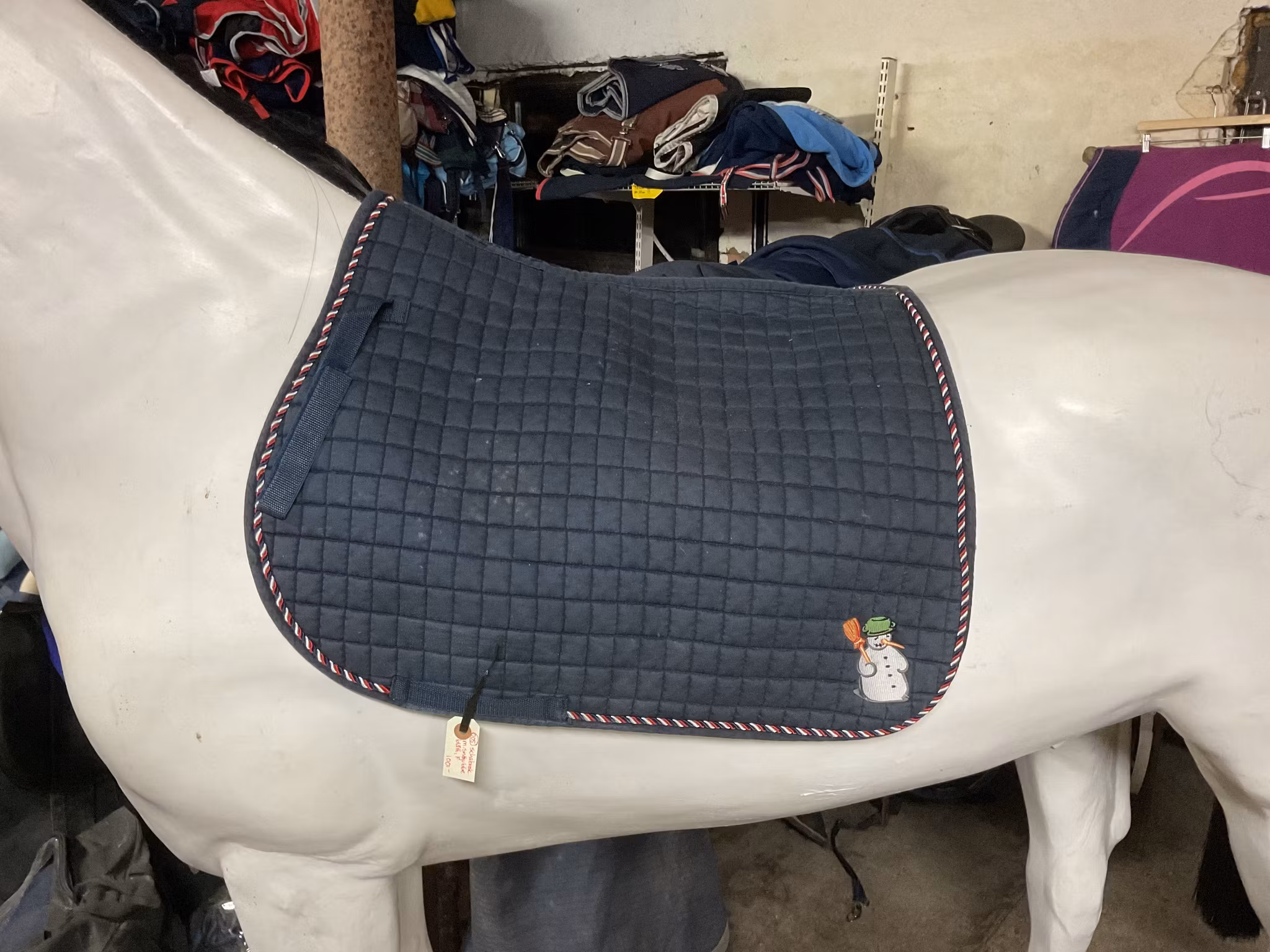 Schabrak med snögubbe, blått, f