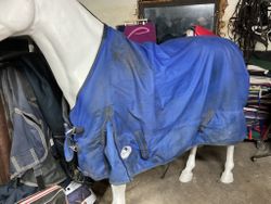 Onehorse,täcke,ca 50 gr,blått,otvättat,145 cm