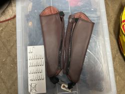 Shortchaps,läder,xs,nya,bruna