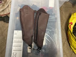 Shortchaps läder,bruna,s,nya