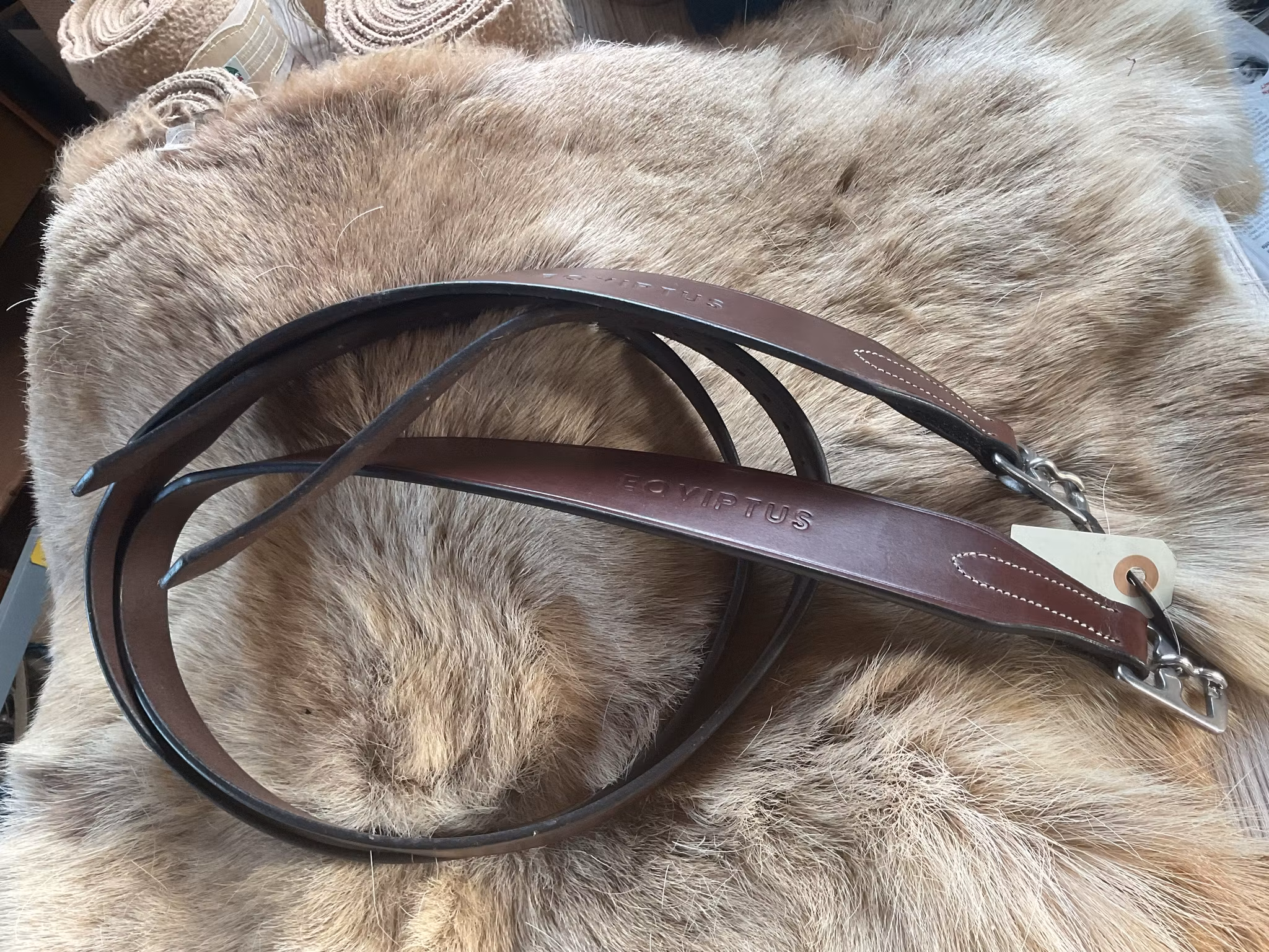 Eqviptus emendo wide stigläder,125 cm, brunt kalvskinn,nya