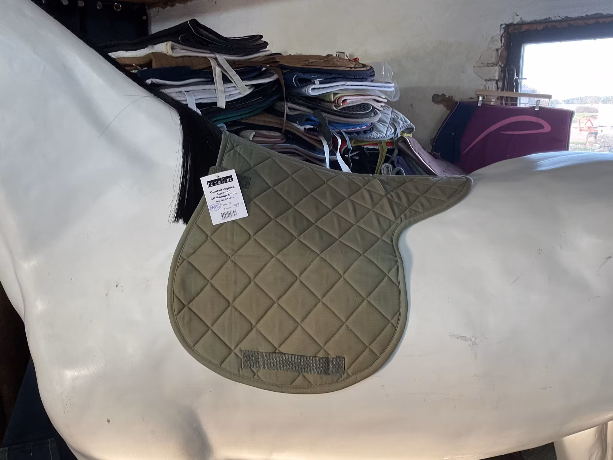 Quiltad vojlock allround,stl f,grön,ny