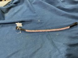 Pannband svart med rosa bling, p,nytt