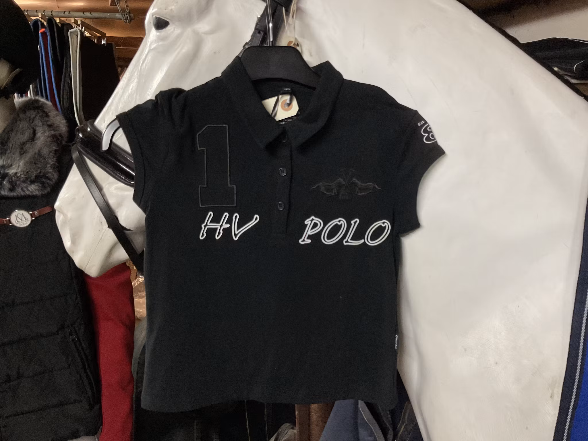 HV polo piké svart,stl 140,ny