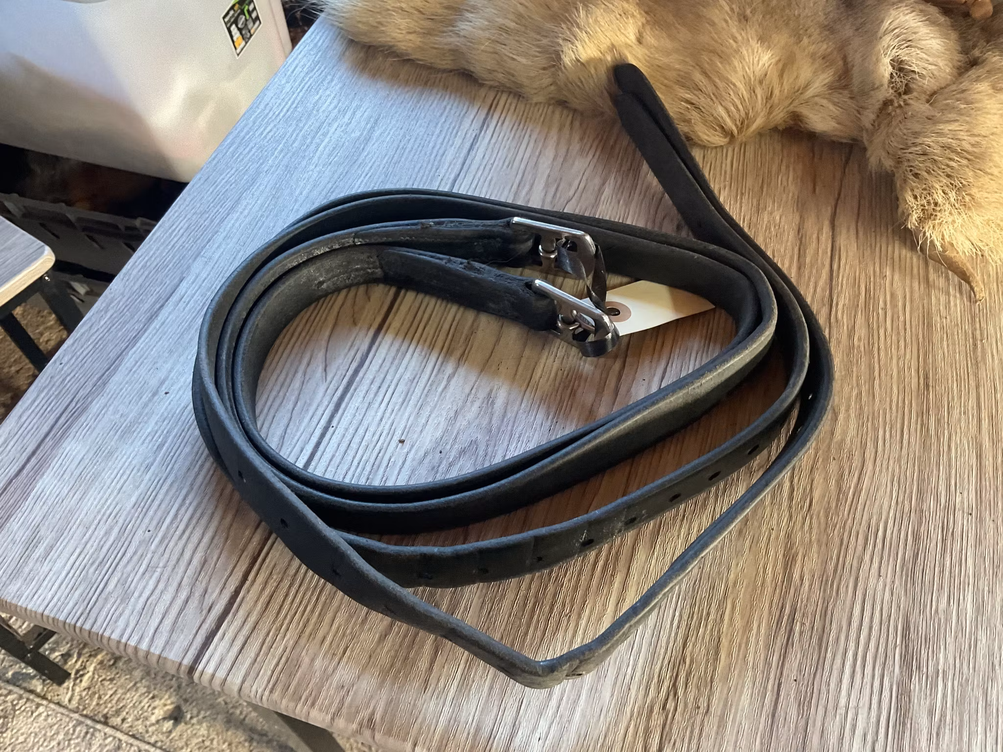 Stigläder,svarta, 125 cm