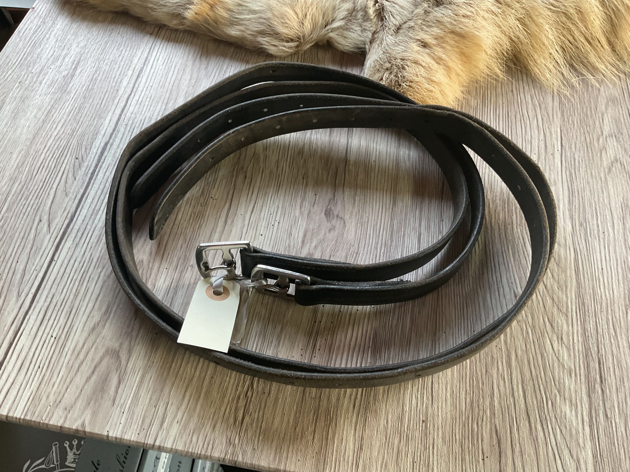 Stigläder svarta,130 cm