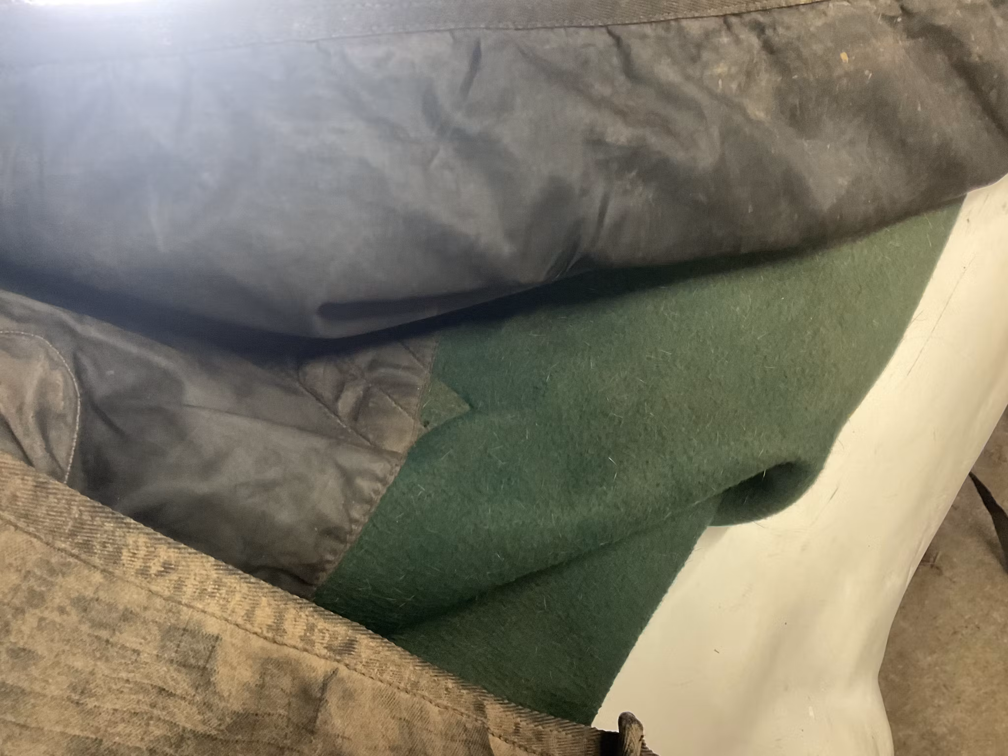 Regntäcke med fleece,155 cm, otvättat