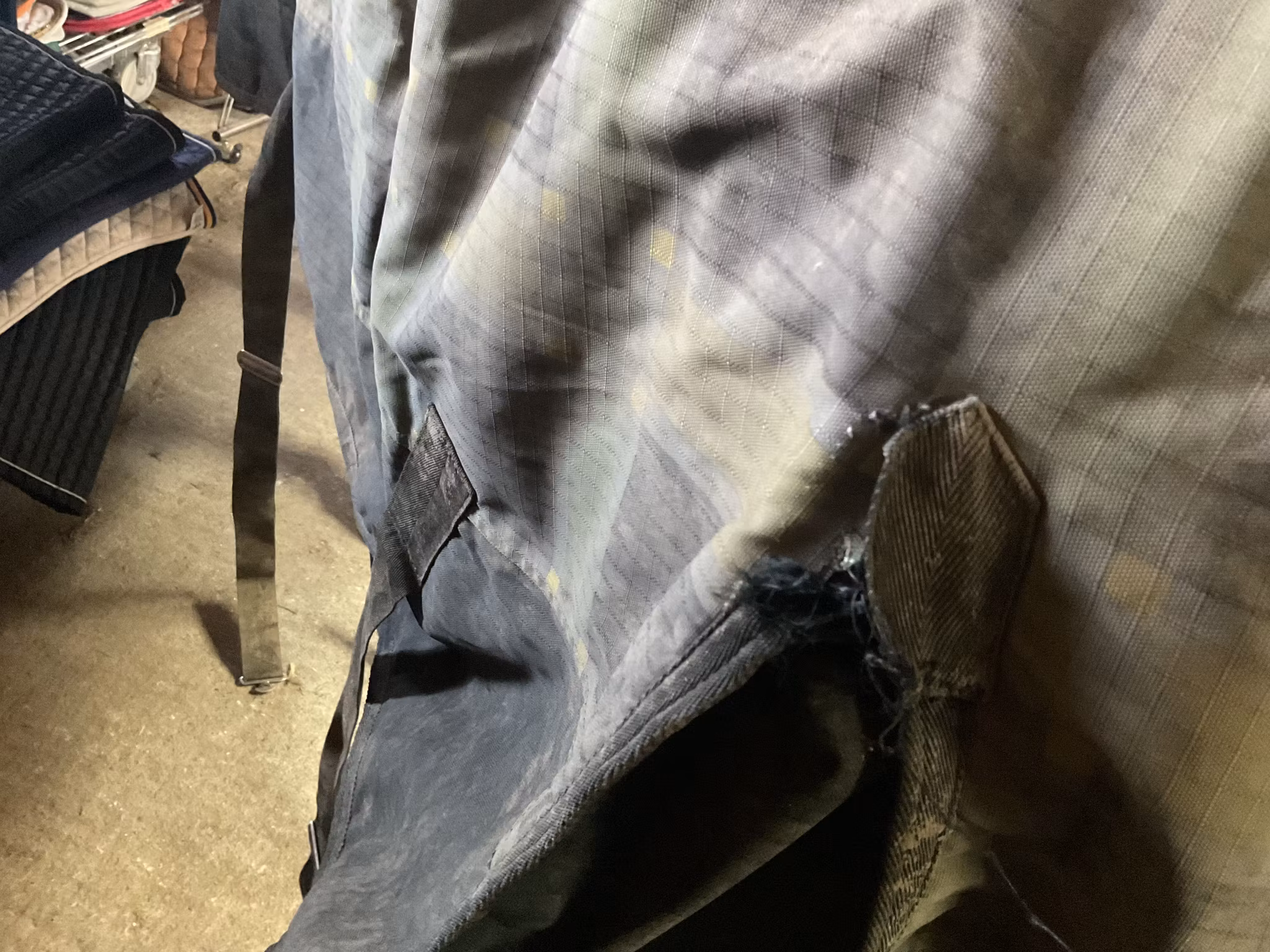 Regntäcke med fleece,155 cm, otvättat