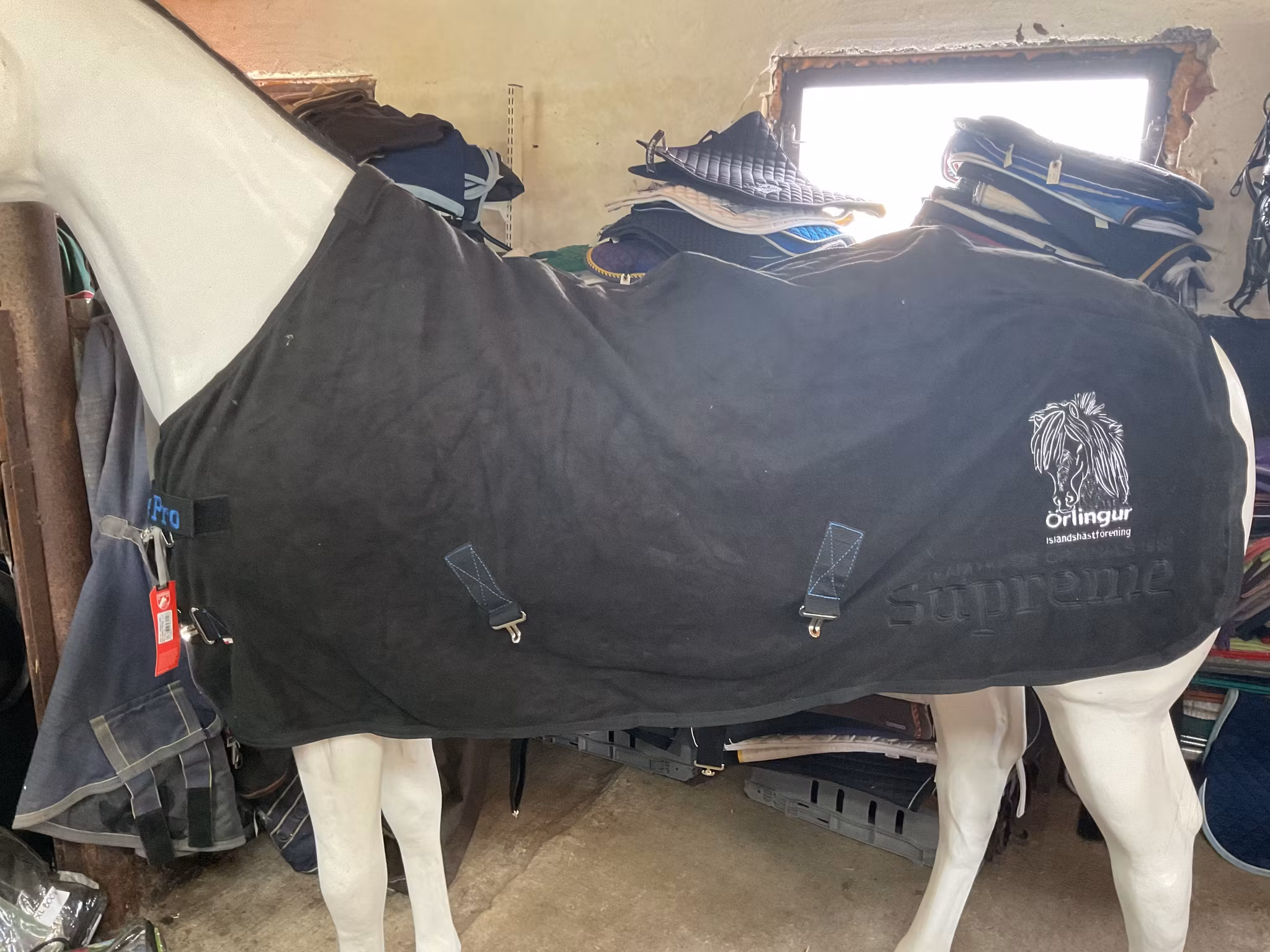 Fleecetäcke,horze,svart,125 cm,nytt