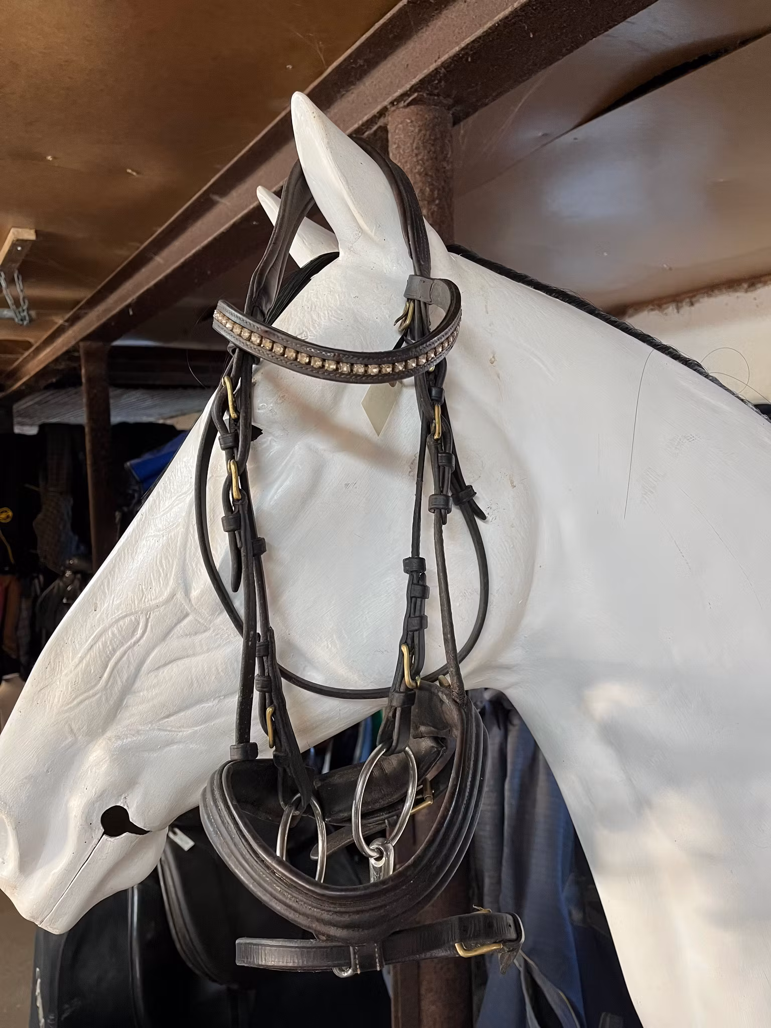 JH träns brunt inkl tredelat bett, 11,5 cm