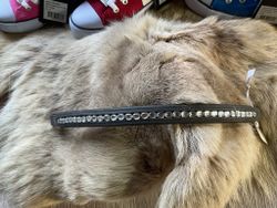 Pannband svart med glaspärlor,40 cm