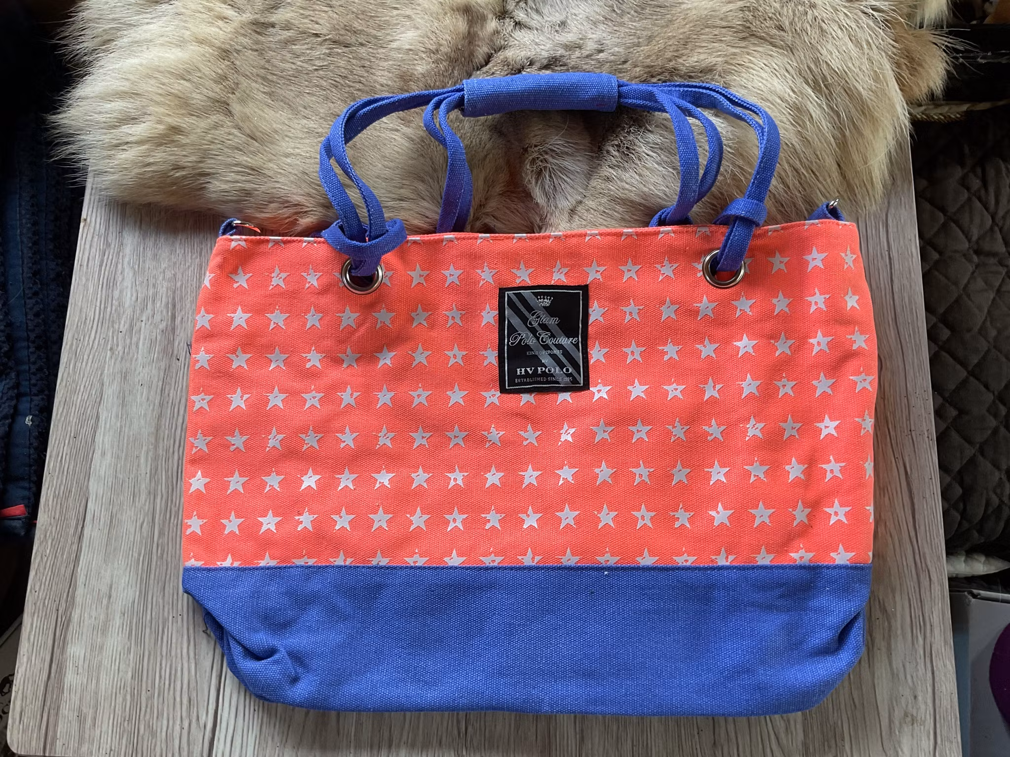 Hv polo väska,blå/ orange, ny