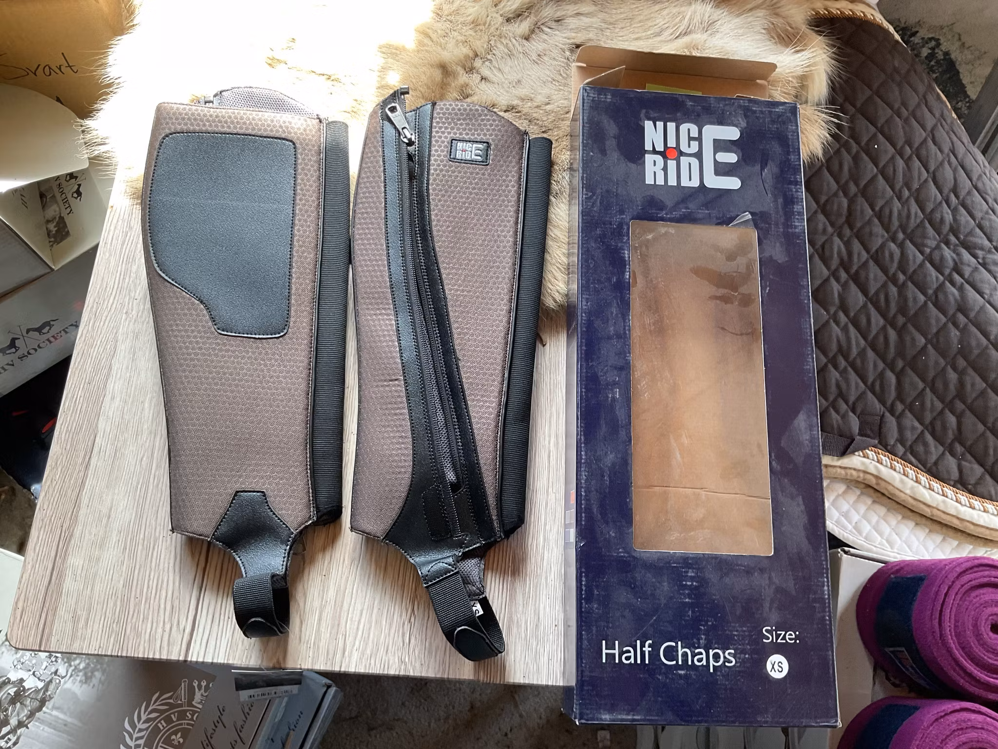Nice ride halfchaps,bruna,stl xs,nya