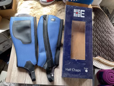 Nice ride,halfchaps,blåa,stl LW,nya