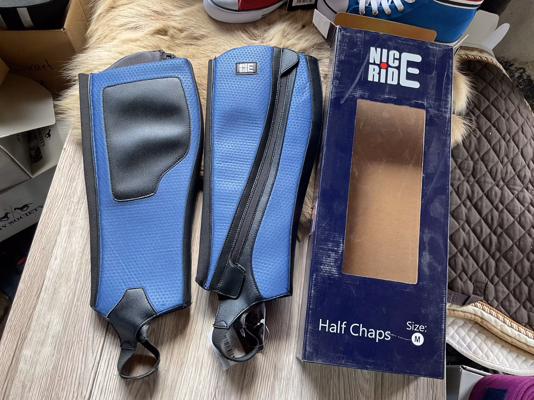 Nice ride,halfchaps,blåa,stl m,nya