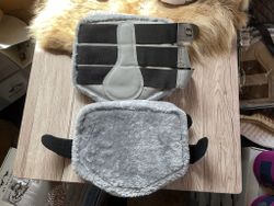Benskydd med ludd,4-pack,gråa,f,nya