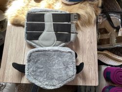 Benskydd med ludd,4-pack,bruna,cob,nya