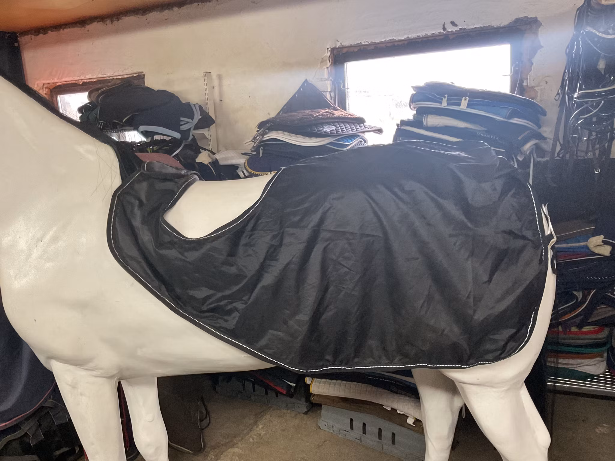 Skrittäcke,svart,fleece insidan,125 cm