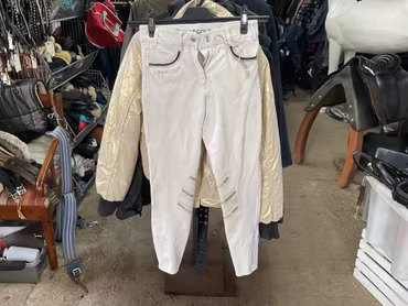 Harcour vita knäskodda ridbyxor, stl 32