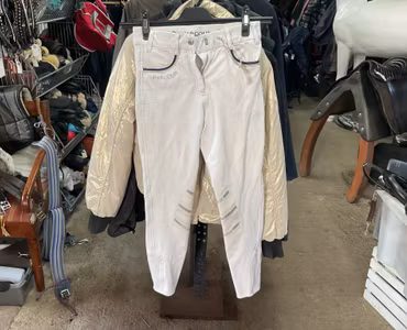 Harcour vita knäskodda ridbyxor, stl 32