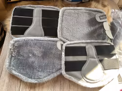 Santa cruz benskydd med ludd,4-pack,gråa cob