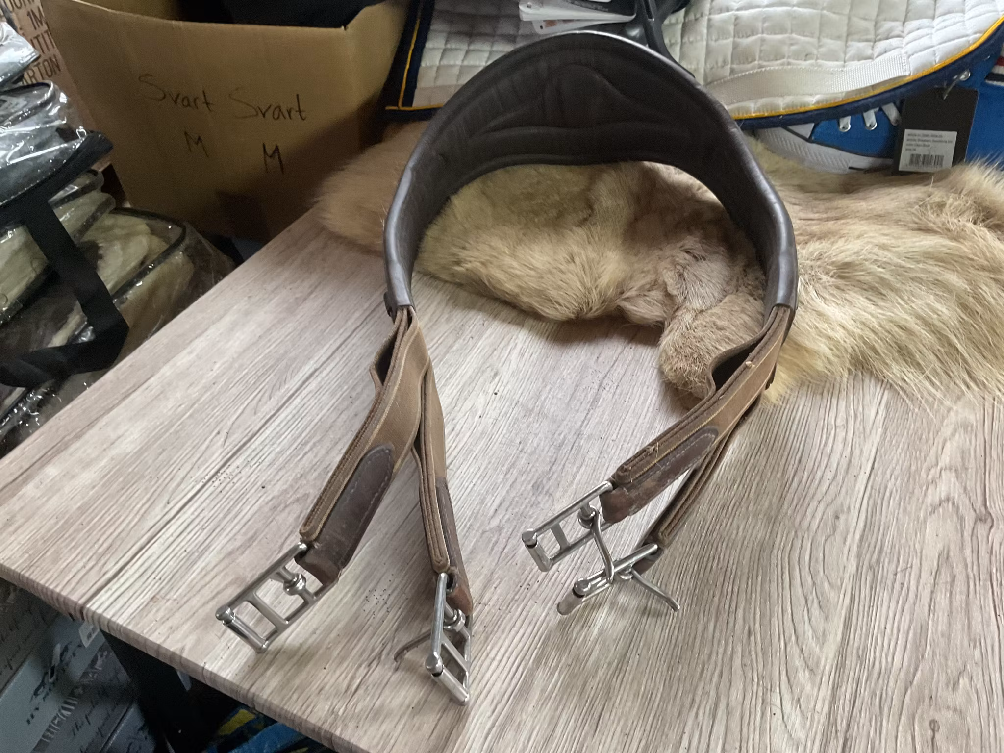 Sadelgjord brun,115 cm