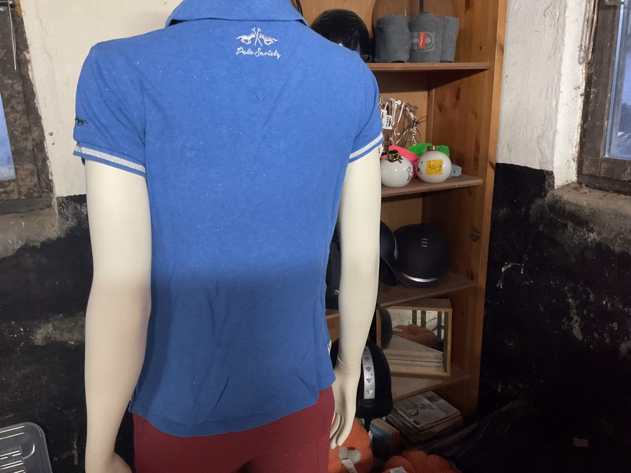 HV society pikétröja,blå,m med glitter