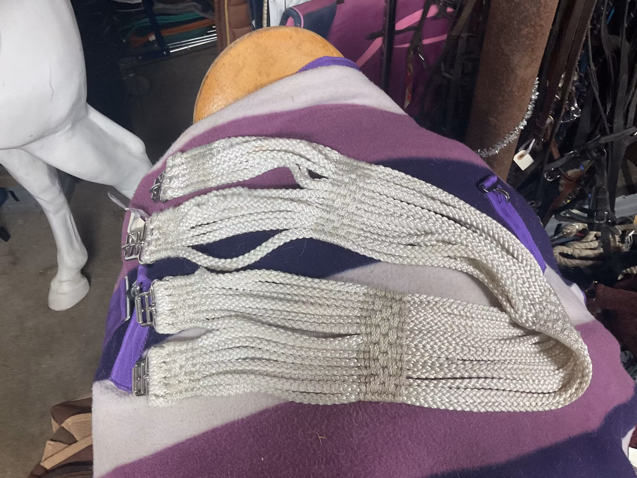 Repsadelgjord,vit,110 cm