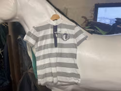 Pikeur,piké tröja,grå/vit,stl 38