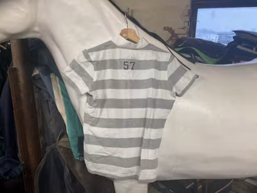 Pikeur,piké tröja,grå/vit,stl 38