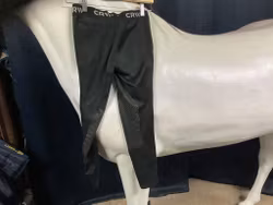 CRW ridtights,svarta,halfgrip,134/140