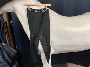 CRW ridtights,svarta,halfgrip,134/140