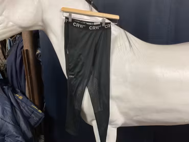 CRW ridtights,svarta,halfgrip,134/140