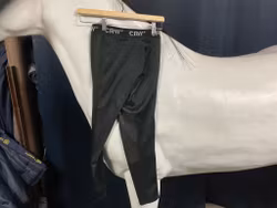 CRW ridtights,svarta,halfgrip,134/140