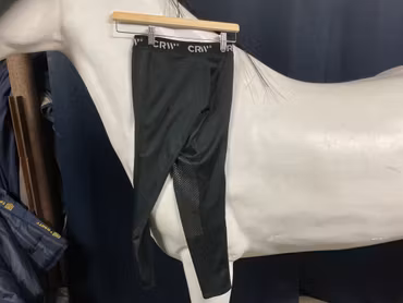 CRW ridtights,svarta,halfgrip,134/140