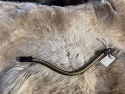 Eqviptus pannband,brunt med guldigt klinker,36 cm,snabbknäppe,nytt