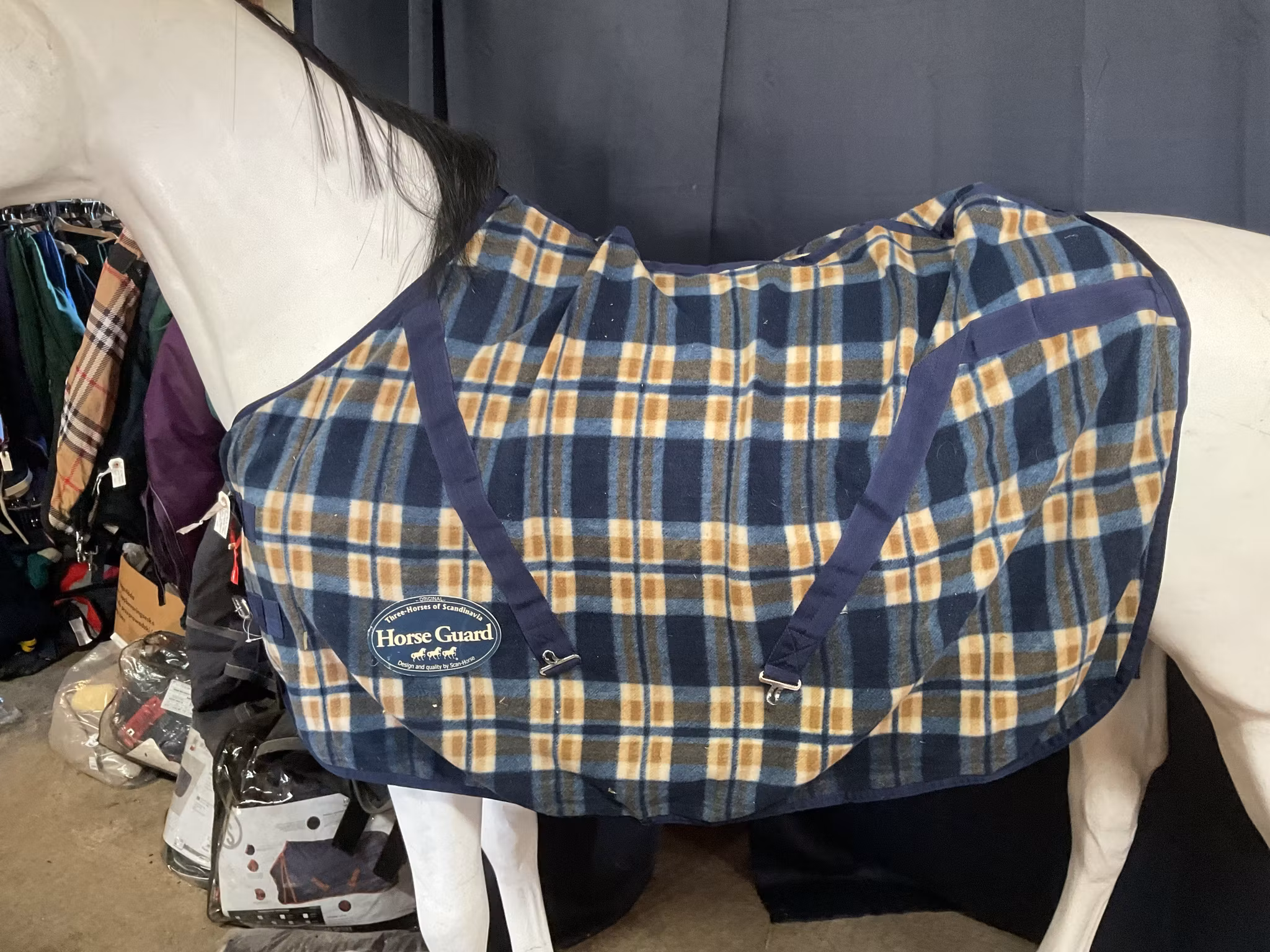 Horse guard fleecetäcke,95 cm, fattas avtagbara kryssgjordar