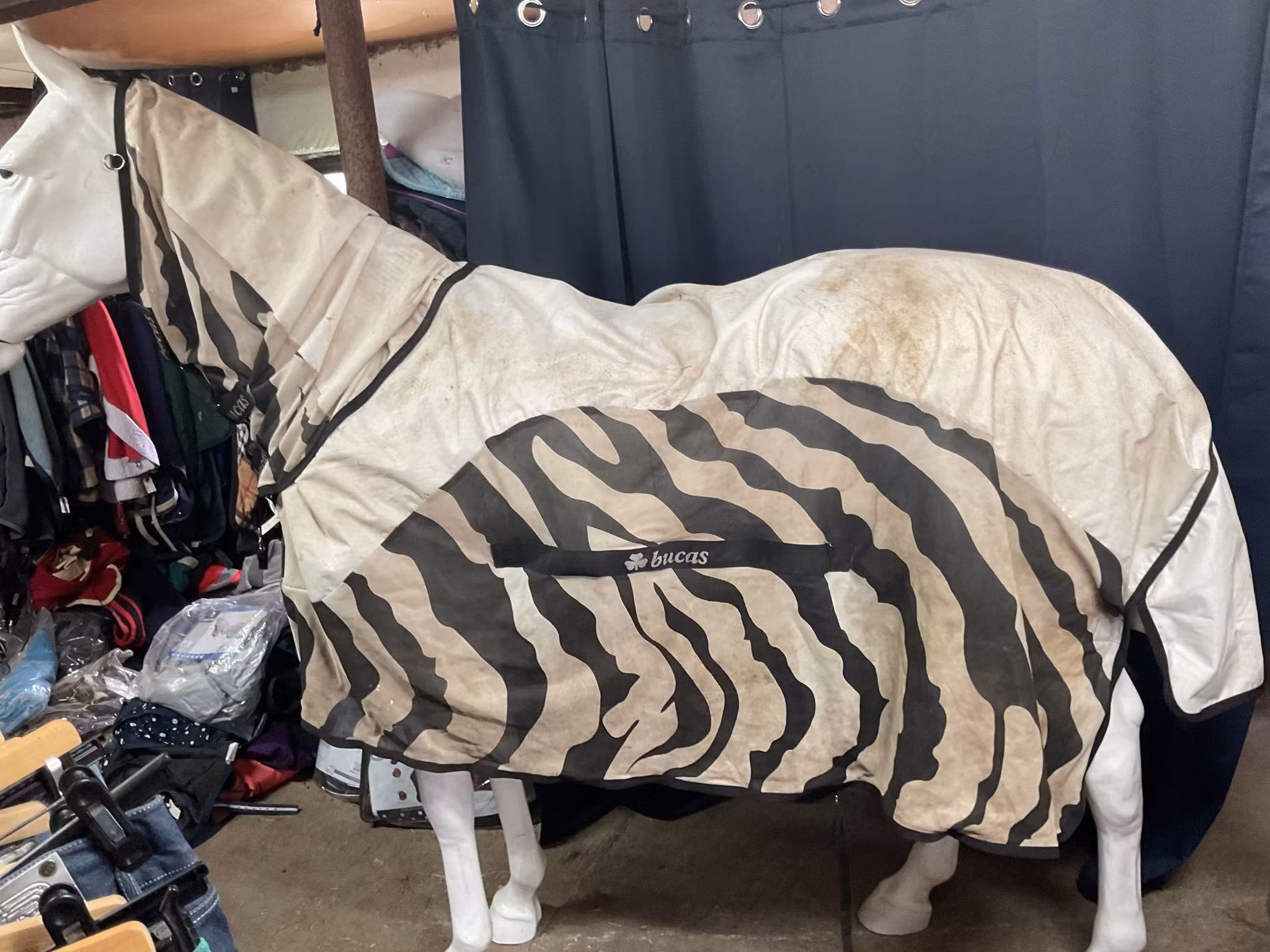 Bucas buzz off raintäcke,155 cm, fast hals