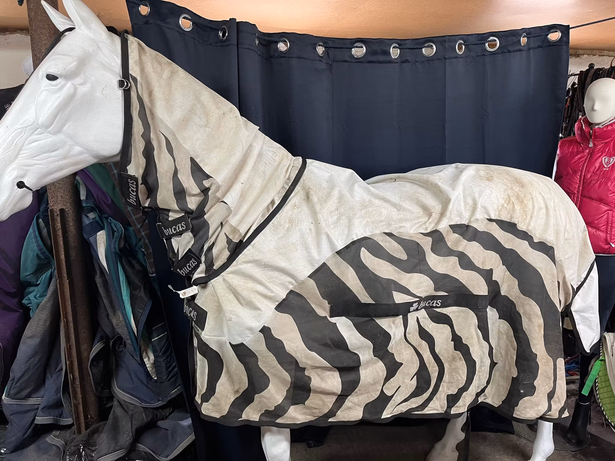 Bucas buzz off raintäcke,155 cm, fast hals