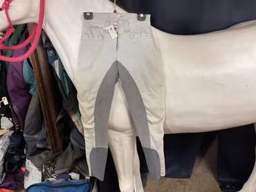 Horselife helskodda ridbyxor,stl 36,ljusgråa