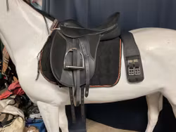 Griffin dressyrsadel,svart,17”,w,inkl schabrak,protector sadelgjord 75 cm,stigläder 150 cm, stigbyglar 11,5 cm