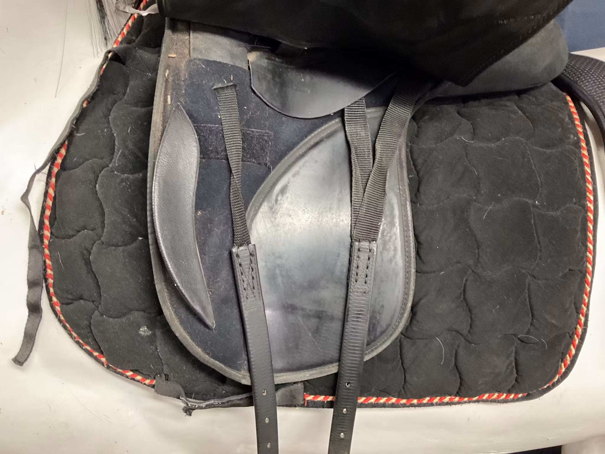 Griffin dressyrsadel,svart,17”,w,inkl schabrak,protector sadelgjord 75 cm,stigläder 150 cm, stigbyglar 11,5 cm