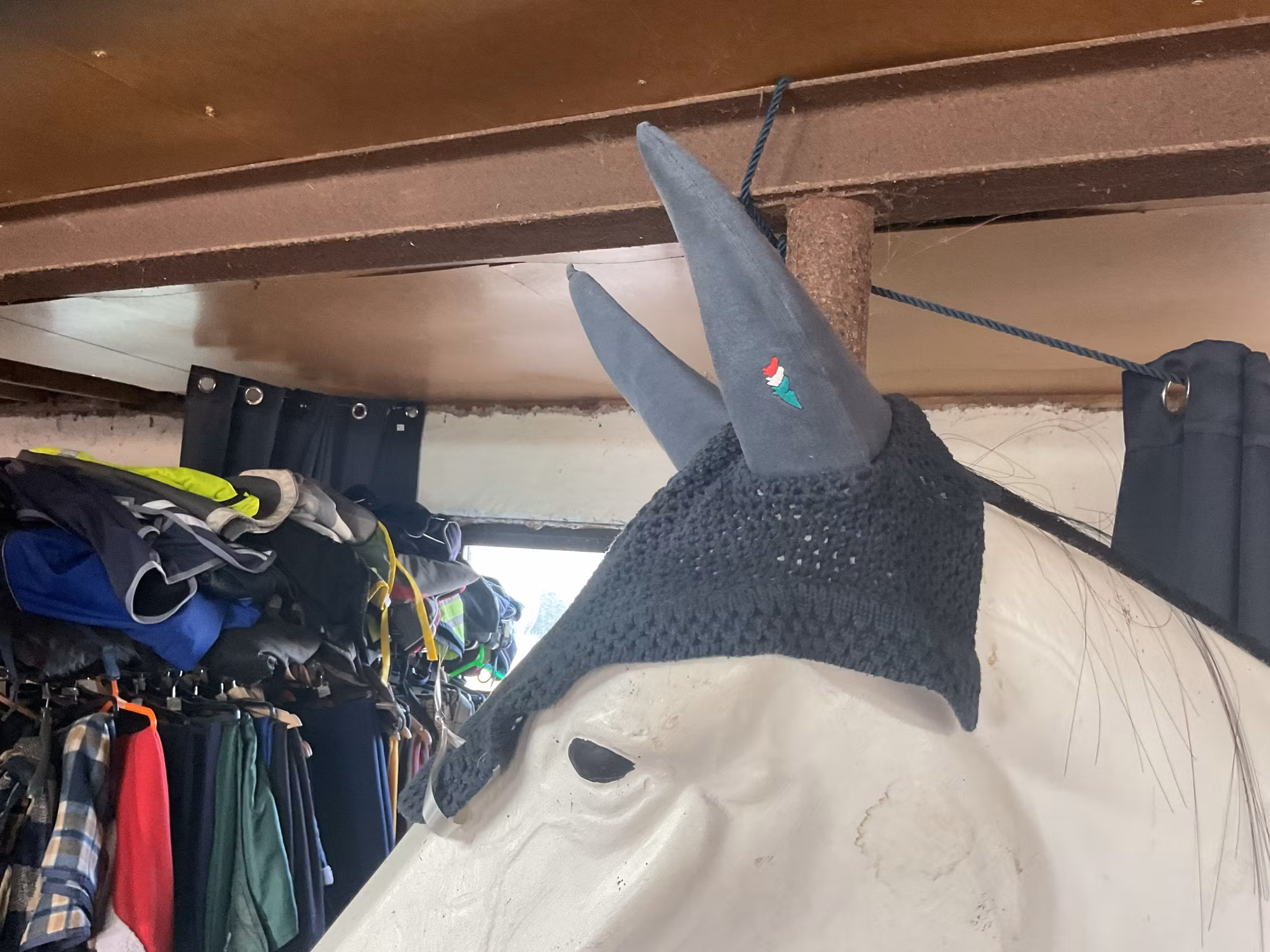 Equiline huva,vadderad,blå,f