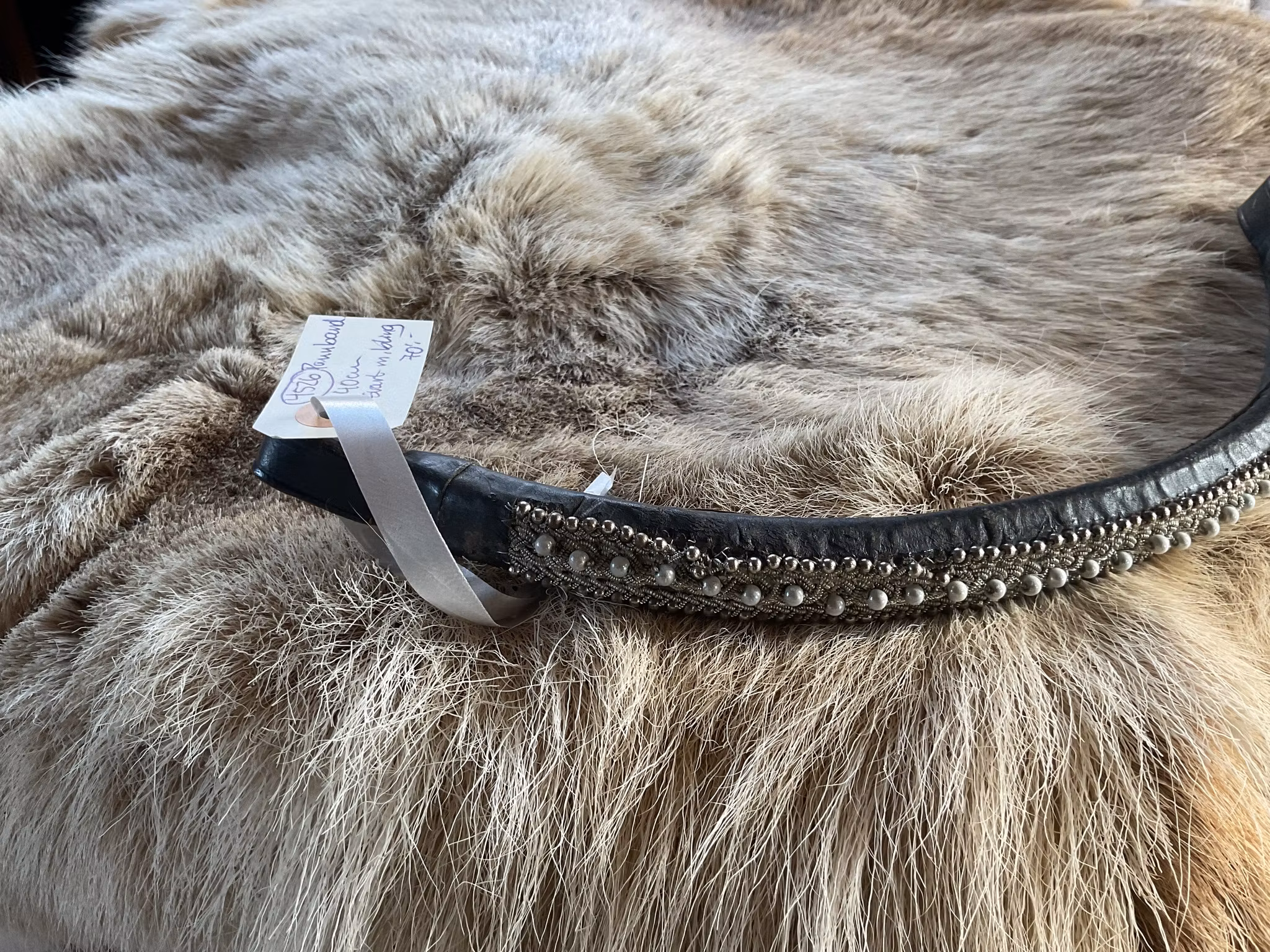 Pannband 40 cm, svart med bling