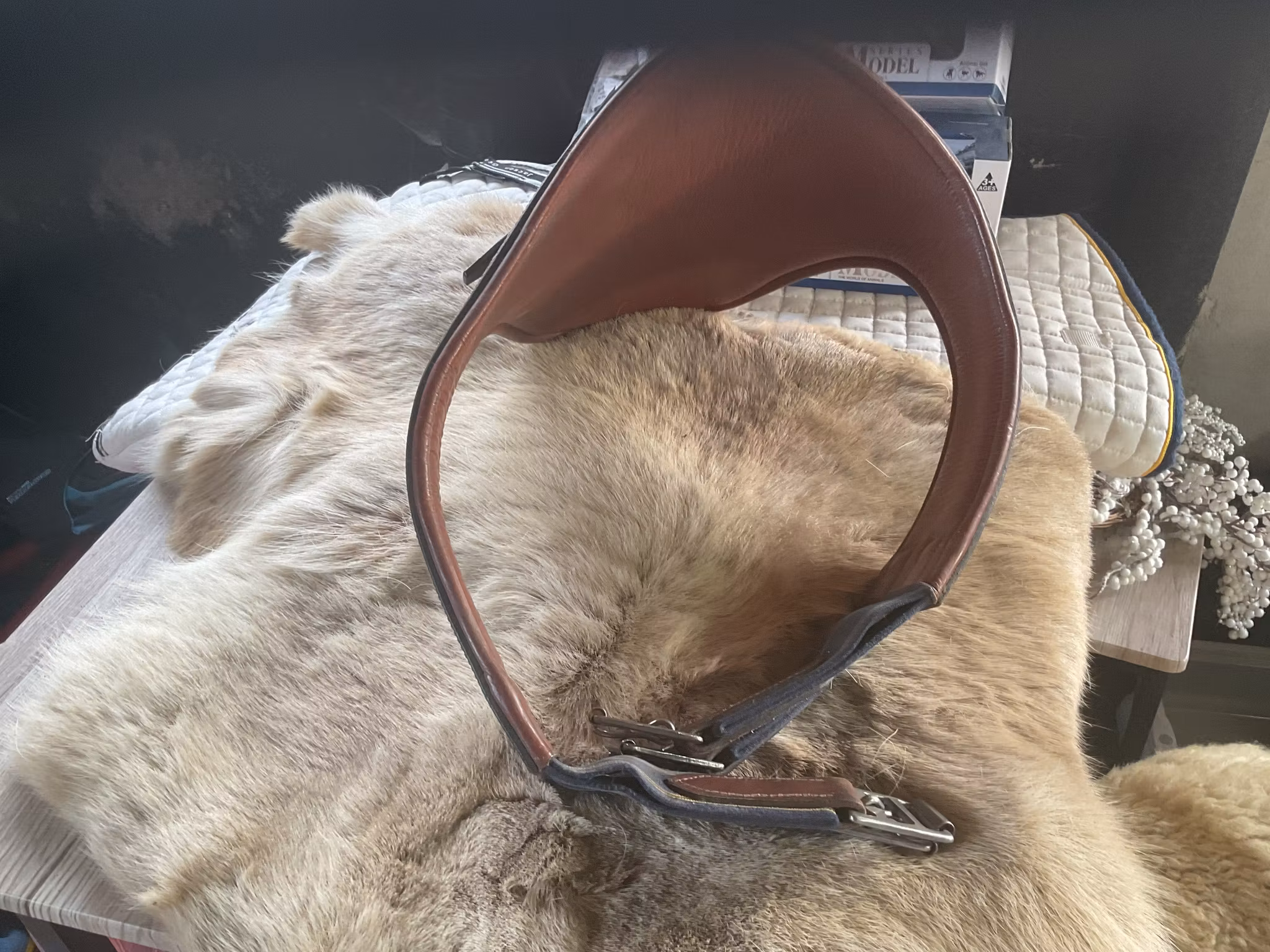 Capone sadelgjord,brun, 120 cm