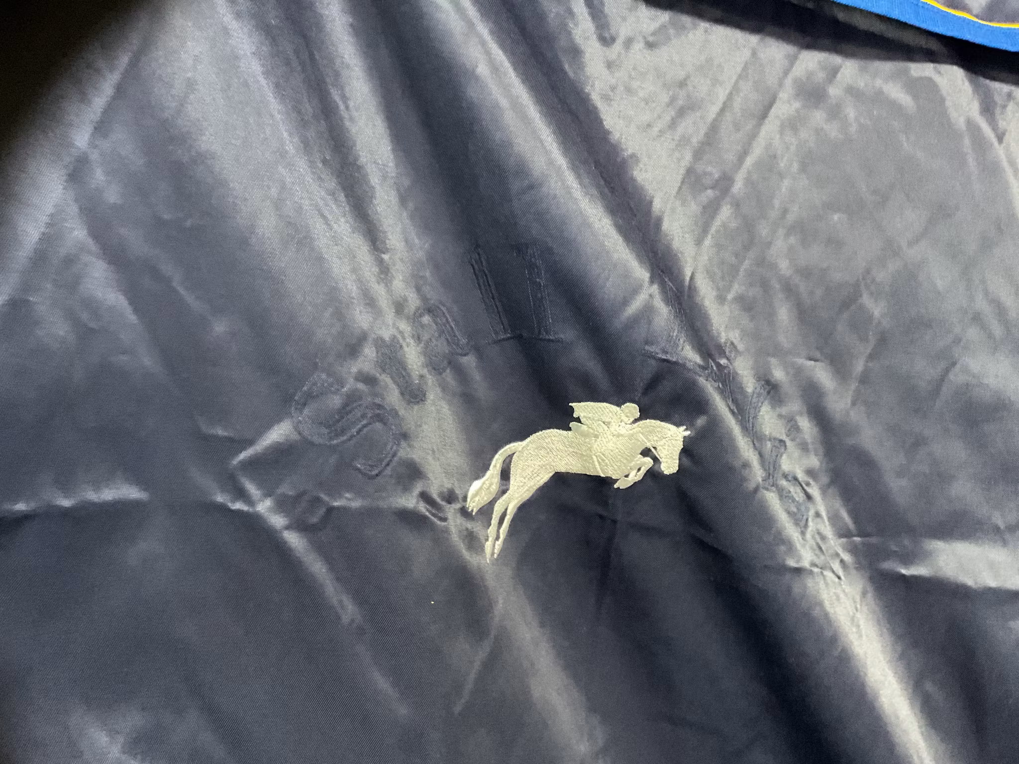 Horseware boxgardin blå,varit broderad innan