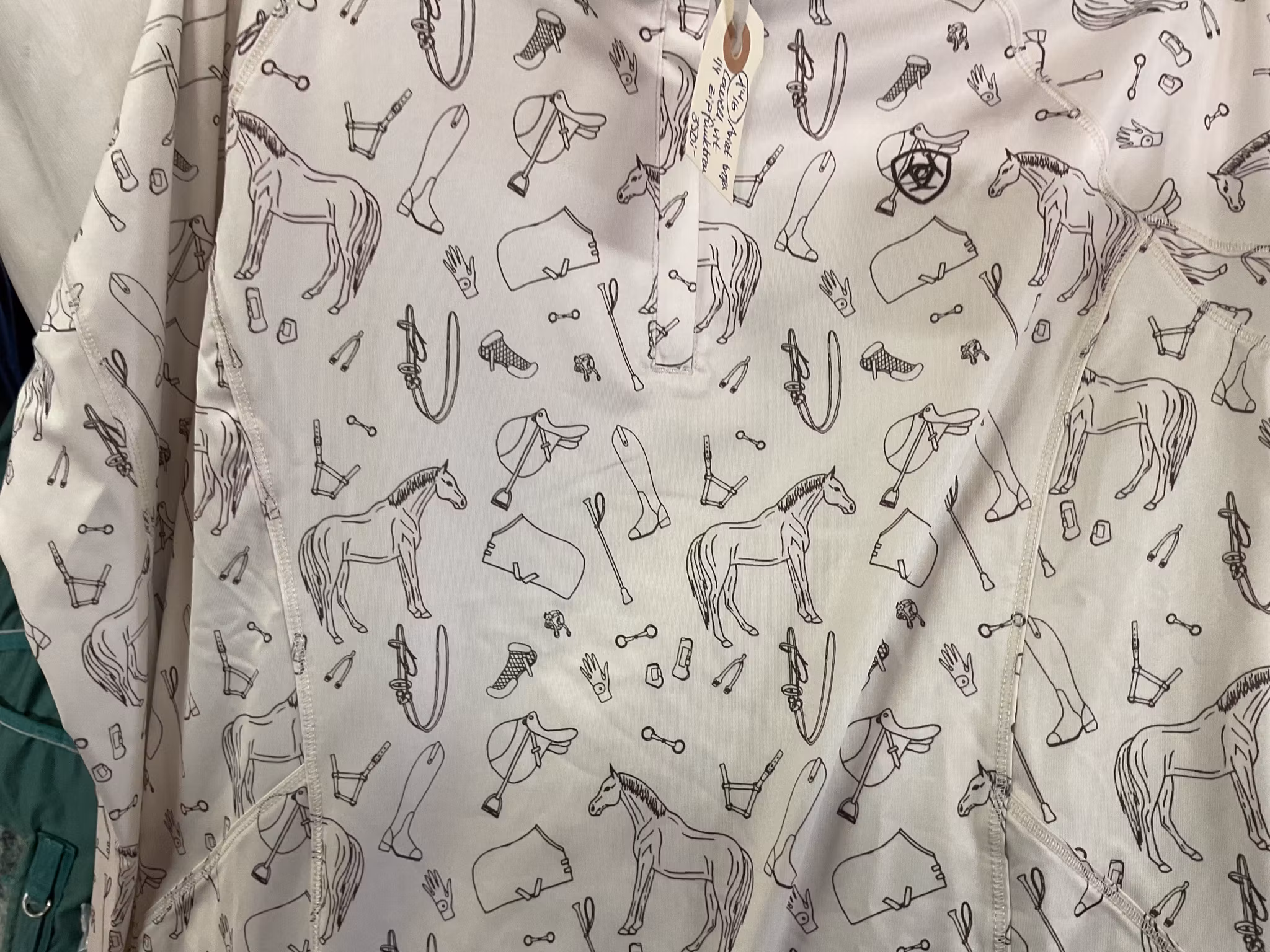Ariat tröja lowell,vit, 1/4 zipfunktion