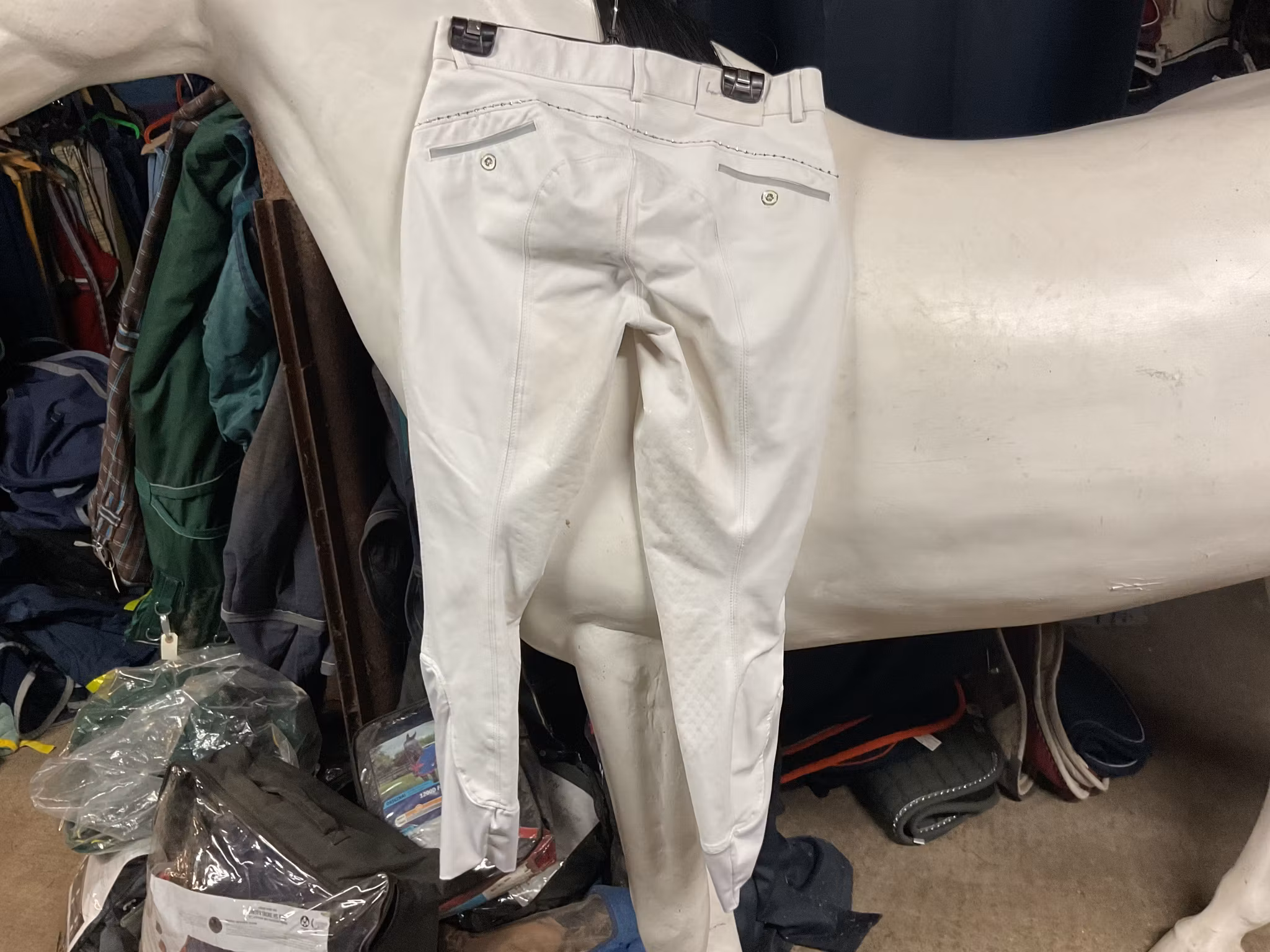 Horselife ridbyxor,vita,stl 42, halfgrip
